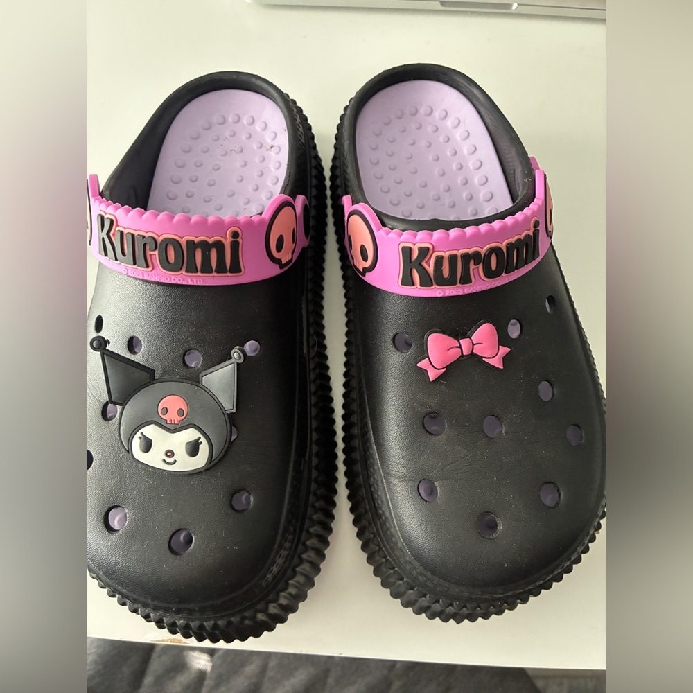 Kuromi Black and Pink Crocs